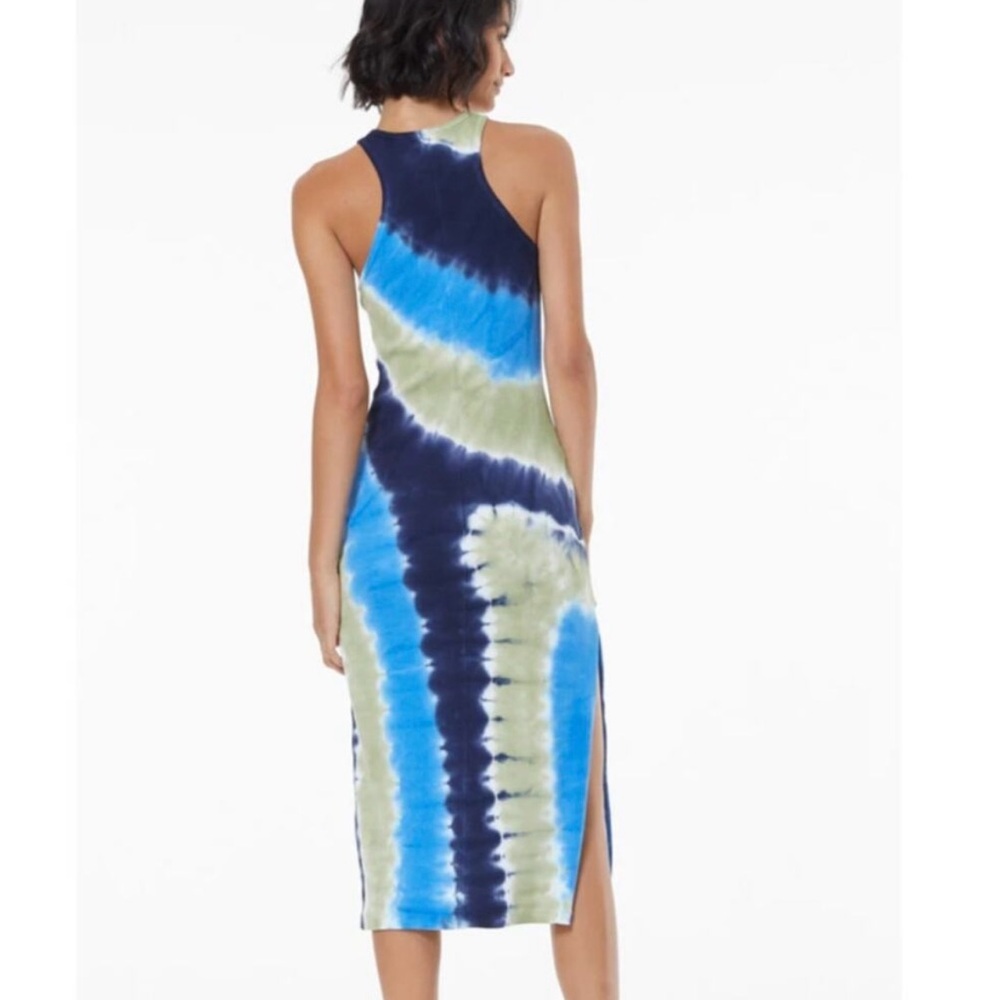 Price Firm YF & B Iggy Dress, Tie Dye Ribbed Midi Side Slit Racerback, XS - Picture 2 of 13
